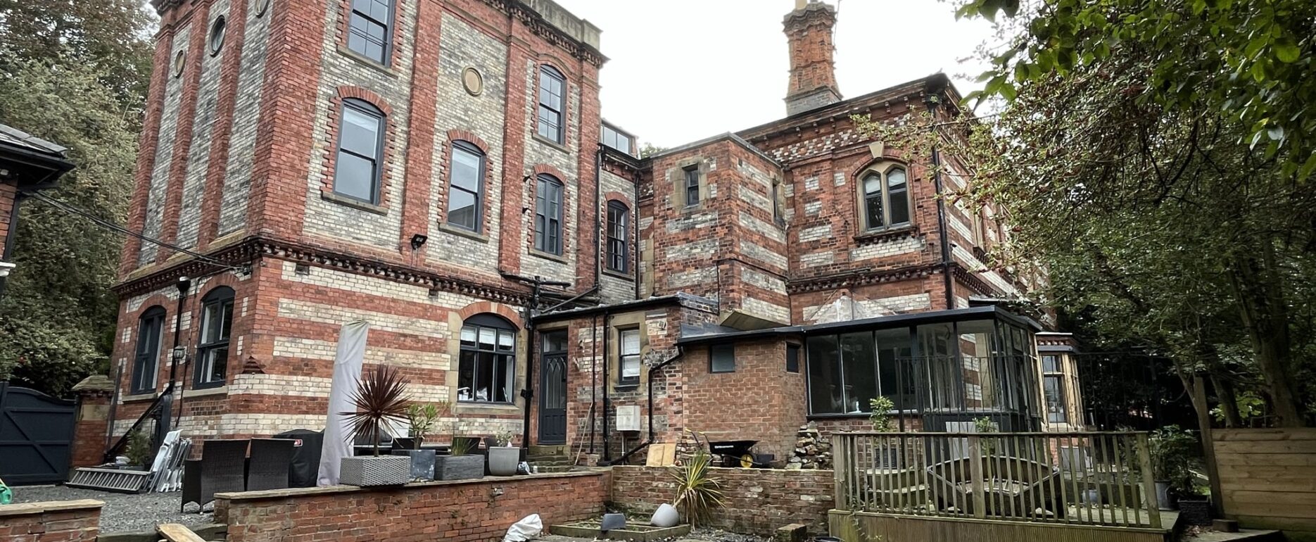 Existing Victorian polychrome brick villa before refurbishment
